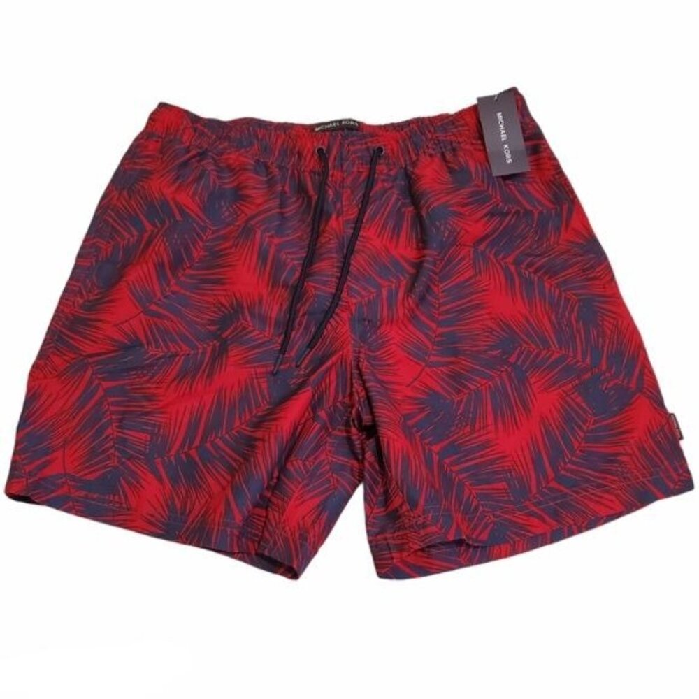 Michael Kors men's shorts mesh lined Swim trunks Red Size‎ Medium drawstring nwt